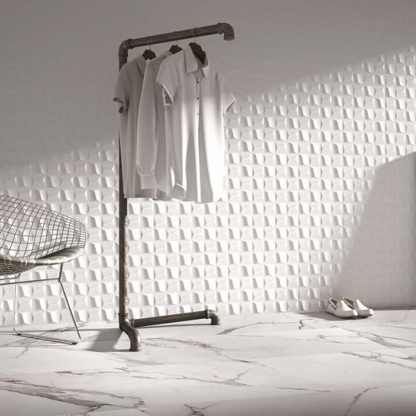 Cubic White wall tiles