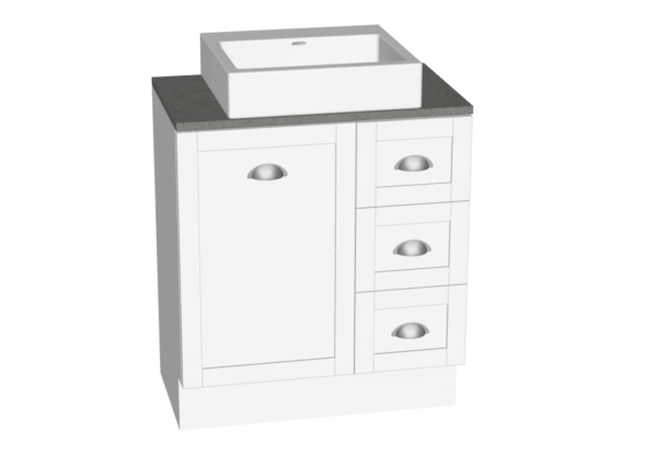 Hamilton 750 Free Standing Satin White Cement Stone Brushed SS Handles - Comet